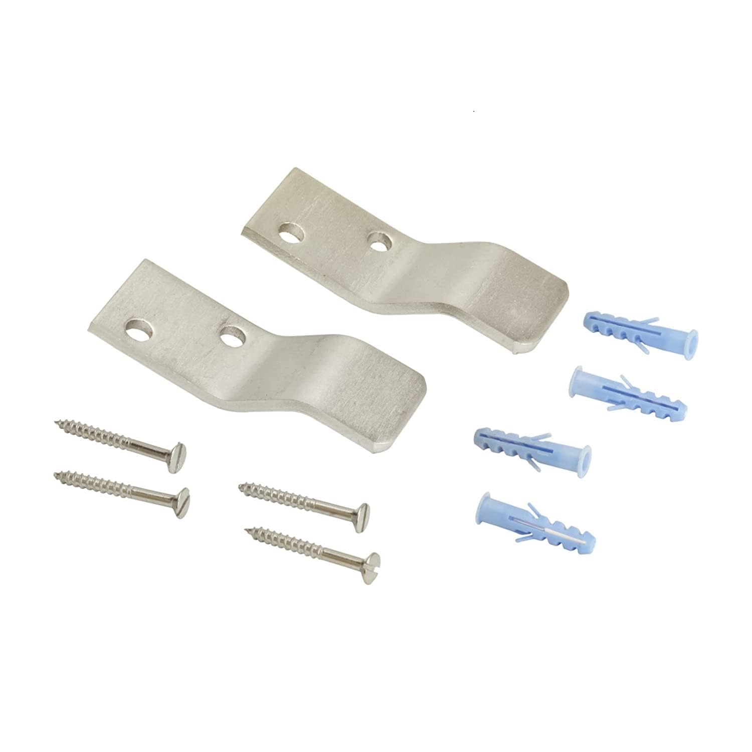 Heavy Duty Stainless Steel Urinal Bracket Pair with Screws & Grips – Durable for Mounting Commercial & Residential Urinals-image-1