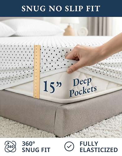 Image of LANE LINEN 100% Organic Cotton Twin Sheets Set - 3 PC Bedding Sheets & Pillowcases - Breathable & Cooling Bed Sheets - Deep Pocket up to 15 inch, Sheets for Twin Size Bed: Polka Dot (Black)