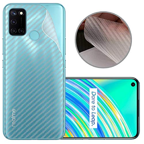 Image of Compatible with Oppo Realme C17 Back Screen Protective Film Carbon Fiber Skin Transparent Screen Guard Sticker