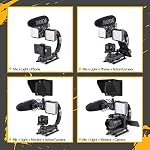 Zeadio Video Action Stabilizing Handle Grip Handheld Stabilizer with Cold Shoe Mount for All DSLR Camera Camcorder