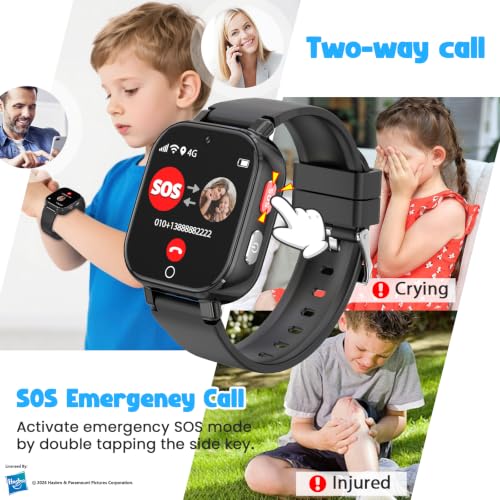 Smart Watch for Kids, 4G Kids Smartwatch with GPS Tracker Calling (Black) - image 3