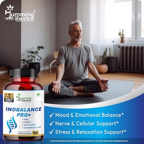 Image of Humming Herbs InoBalance Pro+ PCOS Support Supplement for Women | Myo-Inositol, NAC, CoQ10, Shatavari, Folate, Zinc, Vitamin B6 & D3 | Hormonal & Cycle Wellness Support | 90 Capsules