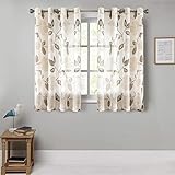 Einfache Installierung: 8 Metallösen per Gardine (Innendurchmesser: 4 cm). Einfach an Gardinenstange aufzuhängen. Sie können reibungslos diese Ösenvorhänge schieben