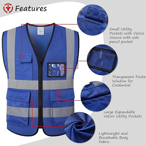 Image of Reflective Safety Vest for Men Women Construction Vest Meet ANSI /ISEA Standard