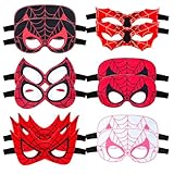 YFCHOTI Party Maske Set für Kinder, 12pcs Cartoon-Spinne Cosplay Filzmasken, Maskenball Halbmaske für Halloween Karneval und Fasching Dress-Up, Kindergeburtstag Mitgebsel Geschenke für Jungen Mädchen
