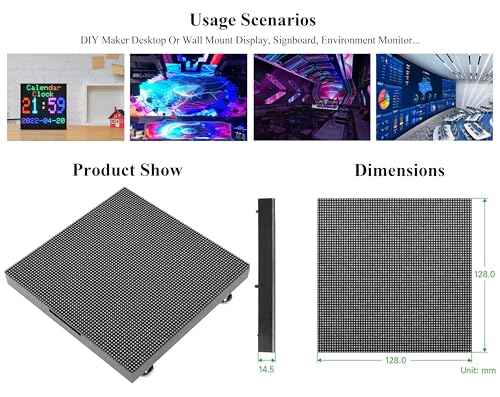 Panneau matrice LED RGB 64x64 étanche GOB pour Raspberry Pi et ESP32