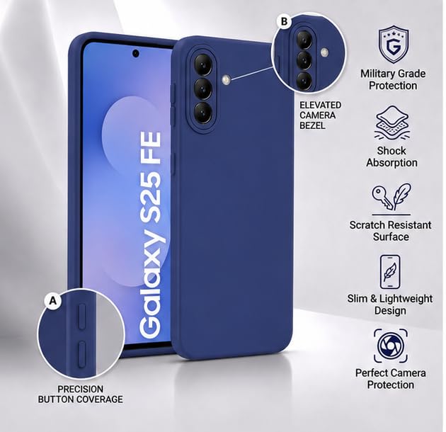 Image of FIRST MART Matte Silicone Back Cover for Samsung Galaxy S25 FE - Blue