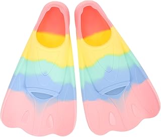 INOOMP 1 Pair Kids Swim Fins Short Youth Fins Swimming Flippers Swim Training Fins for Lap Swimming for Children Girls Boys Beginners XXS27-29