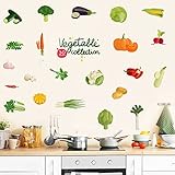 3D Printing Vegetable Wall Stickers, Kitchen Wall Decal Peel and Stick Vinyl Fruit Wall Decor Art for Kitchen Cabinet Window Dining Room Kid's Room Wall Decoration