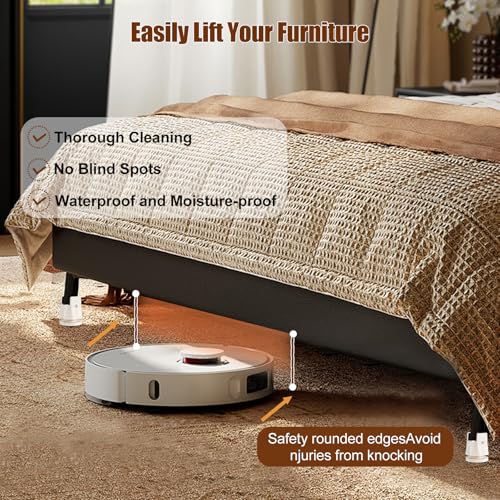 Elevadores de muebles para mesas y camas con altura ajustable blanca 8