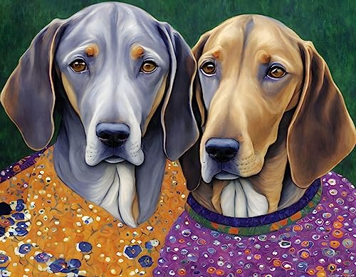 Impression Weimaraner deux sœurs sur toile SERENDIPITP grand format