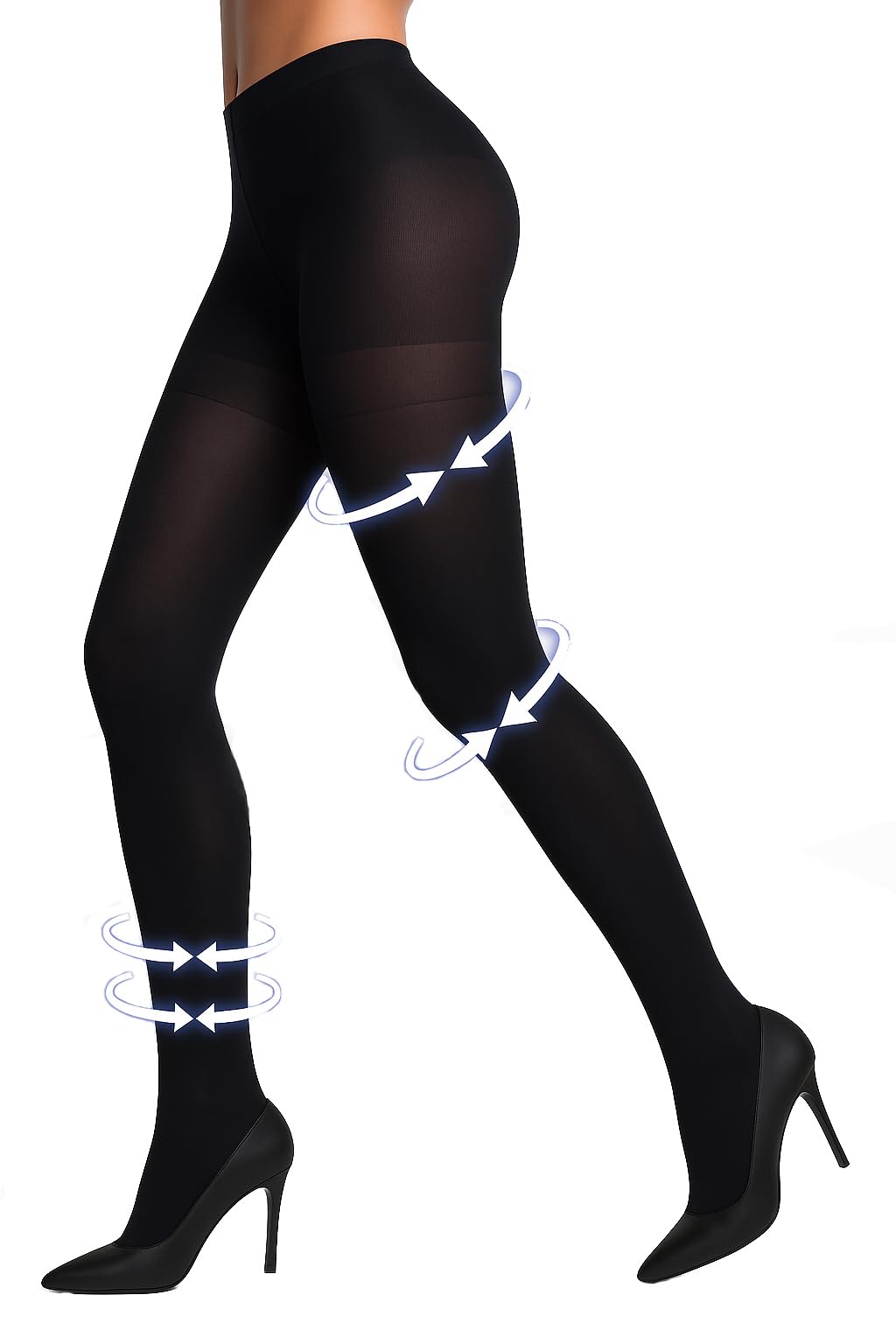 Photo 1 of Citystl Women’s Opaque Tummy Control Tights – 80 Denier Black Tights with Butt-Lifting Effect, Solid Color Stretch(Black*1,M)