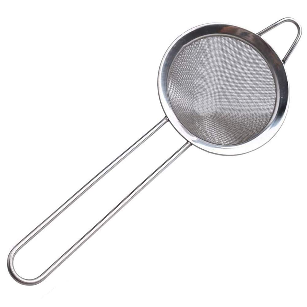 CTRLZS Tea Strainer, 3.3 Inch Fine Mesh Sieve Strainer Stainless Steel Mesh Strainer with Handle for Strain Drain and Rinse