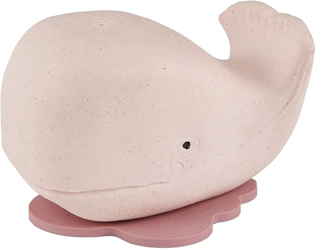 Hevea Upcycled Whale bath toy (champagne pink). Upcycled Rubber, Plant Based, Plastic-Free, Eco-Friendly & BPA-Free