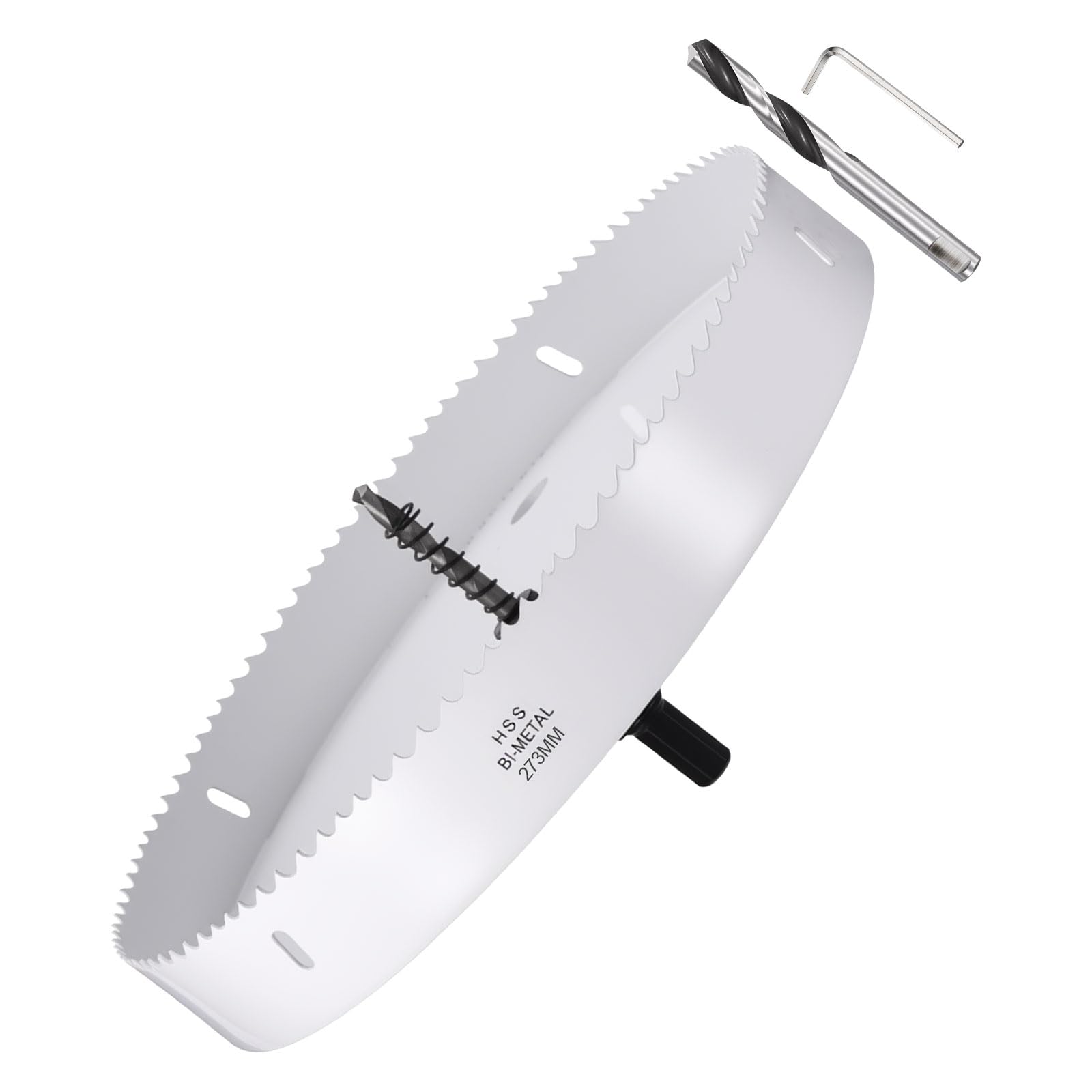 METALLIXITY Bi-Metal Hole Saw 10-3/4", M42 HSS Circular Head 273mm Hole Cutter with 2 Pilot Drill Bits