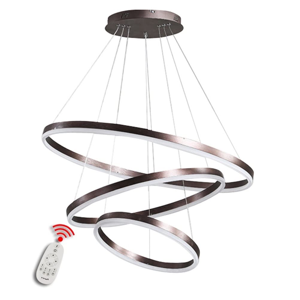 BEHWU LED Dimmable Chandelier, Modern Acrylic Design Led Pendant Light Diy Height Adjustable White Chandelier Fixture with Remote Control for Bedroom Living Room Kitchen Dining Room