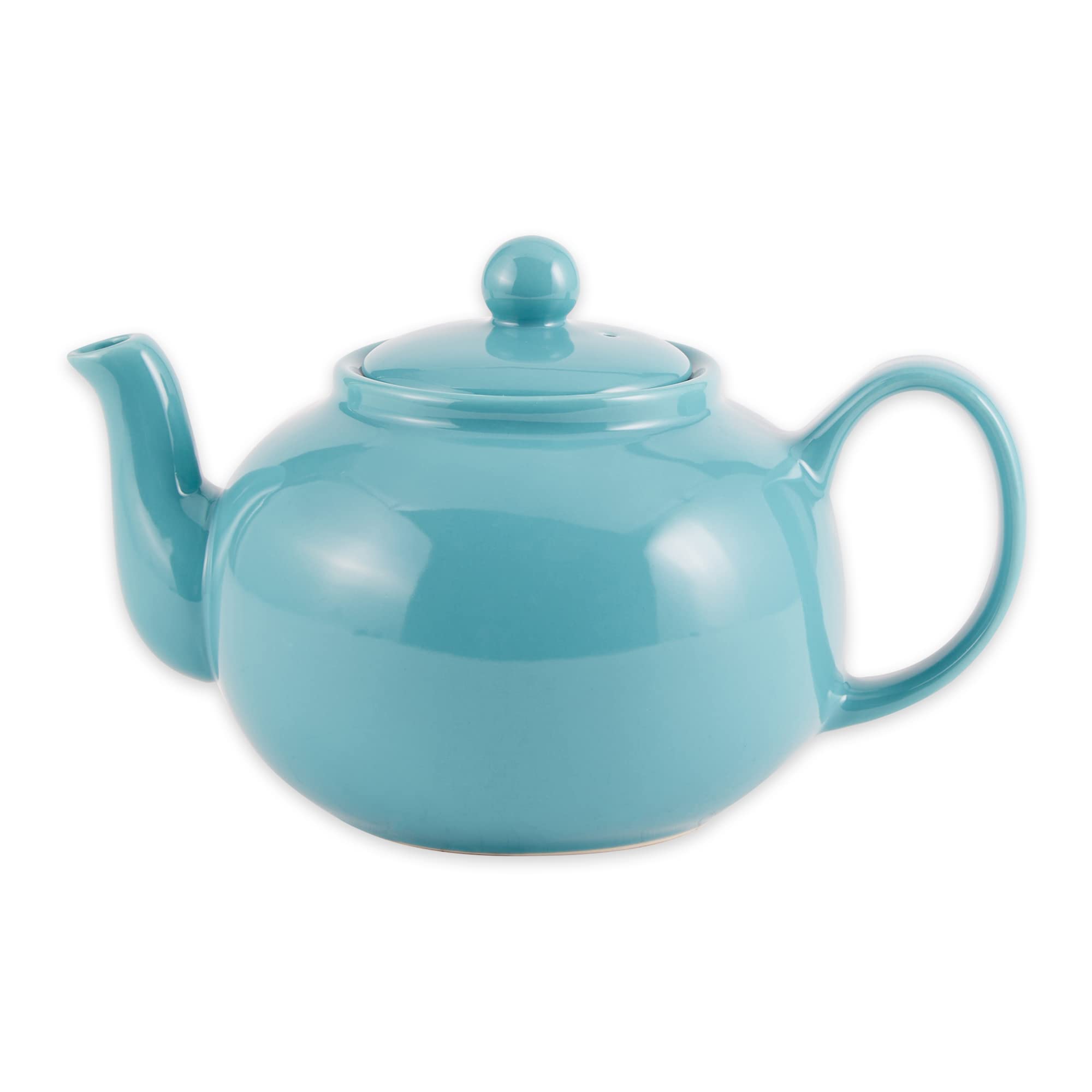 RSVP International Stoneware Teapot Collection, Microwave and Dishwasher Safe, 42 oz, Turquoise