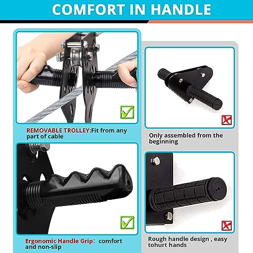 Zip Line Kit for Kids Adults : 120FT Up to 380Lbs – Quick Tighten Zipline for Backyard Outdoor with 100% Rust Proof Removable Trolley Seat Spring Brake