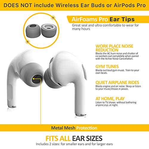 image for CharJenPro AirFoams Pro: Premium Memory Foam Ear Tips for AirPods Pro.
