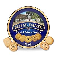 Royal Dansk Danish Butter Cookies, Premium Assorted Cookies in Gift Tin, Great for Sharing and Gifting, 12 oz