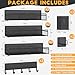 Magnetic Spice Rack for Refrigerator, 10 Pack 100% Metal Strong Magnet Shelf, Moveable Spice Organizer W/ Adjustable Paper Towel Holder, Hook Rack & Utensil Caddy, Home Kitchen Laundry Storage, Black