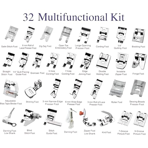 Set de 32 pies para máquina de coser doméstica miniatura 2