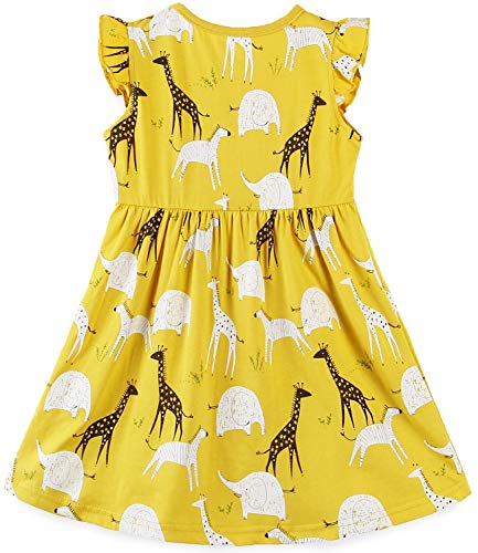 Baby Girls Summer Yellow Dresses,Lemon Giraffe And Elephant Short Sleeve Casual Outfits 2T #TOP1