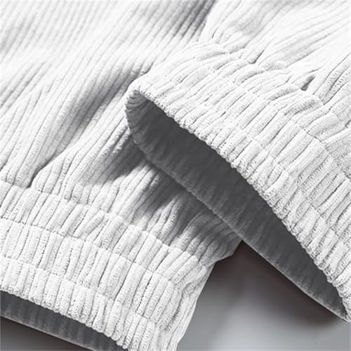 Mens Corduroy Pants Casual Cargo Pants Drawstring Elastic Waist Baggy Tapered Sweatpants with Pockets Mens Joggers4