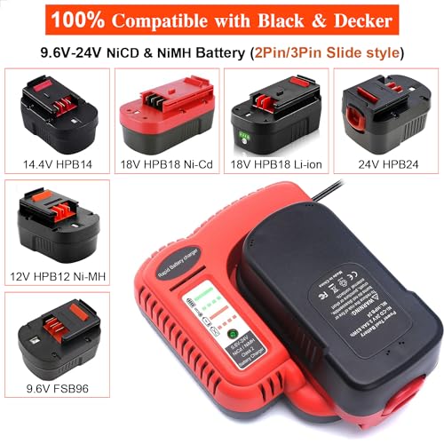 Ungino ED32EF29-A735-4C24-A081-30099A3608D8 Fsmvc 9.6V-18V Battery Fast Charger For Black And Decker 18V 14.4V 12V 9.6V Nicd & Nimh Battery Compatible thumb #2