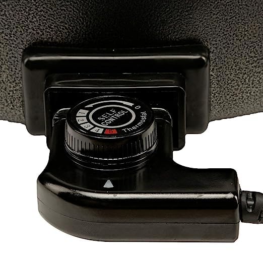 Image of Junona Non Stick 1500W Electric Multipurpose Cooker Pizza Pan 32CM Diameter, Double Layer Non-Stick Surface with Marble Coating (Black), Multicolor