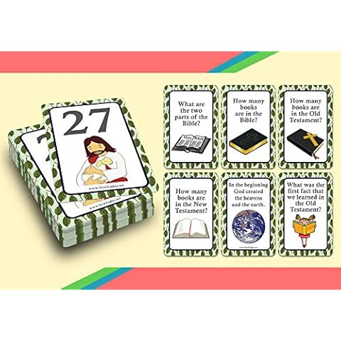 NewEights Bible Facts Learning Flashcards for Children (1-Deck) - Stocking Stuffer Educational Flashcards for Children – Perfect Parents Teachers Teaching Assistance Tool for Home School Cover