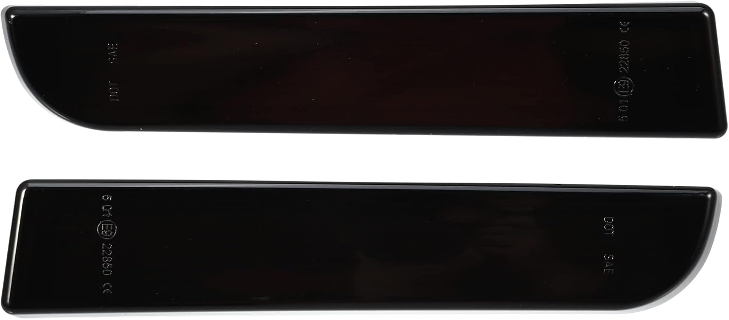 Rear Bumper Reflector Fog Brake Tail Light MR515740 8355A040 Red LED for Mitsubishi Lancer 2008-2017 Plastic Smoked Black Lens (Set of 2)