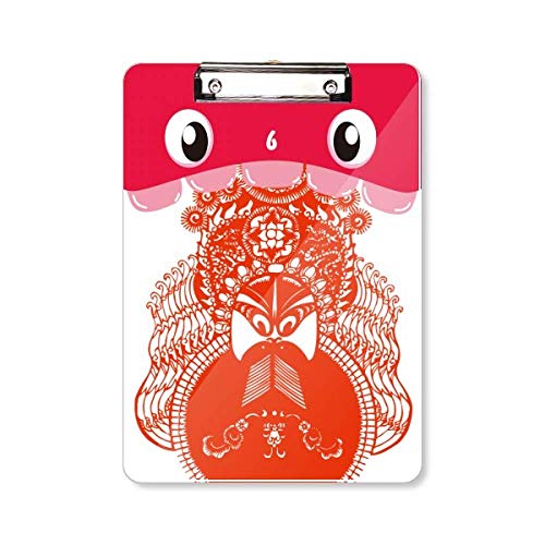 Porte-bloc A4 avec tête d'opéra de Pékin Red Peking