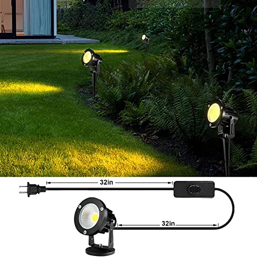 Lcared Led Spotlights Outdoor, Warm White 12W Spot Lights Indoor,120V Ceiling Light,Landscape Lighting For Wall,Pond,Picture,Garden,Yard With Us 2-Plug(4 Pack) #TOP3
