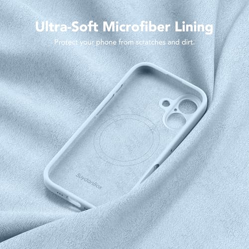 Image of Magnetic for iPhone 17 Case, Compatible with MagSafe, [Full Camera Protection][Screen Protector] Silicone Shockproof Protective Phone Case for iPhone 17 6.3 inch, Light Blue