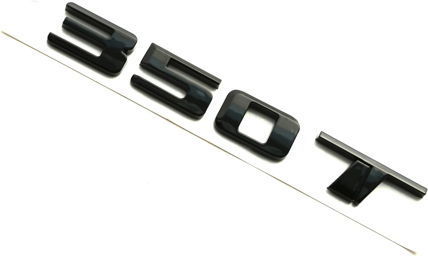 1Pc 350T Logo Emblem Compatible with CT4 CT5 XT4 XT5 Rear Turnk 350 T Nameplate 3D Badge (Glossy Black)