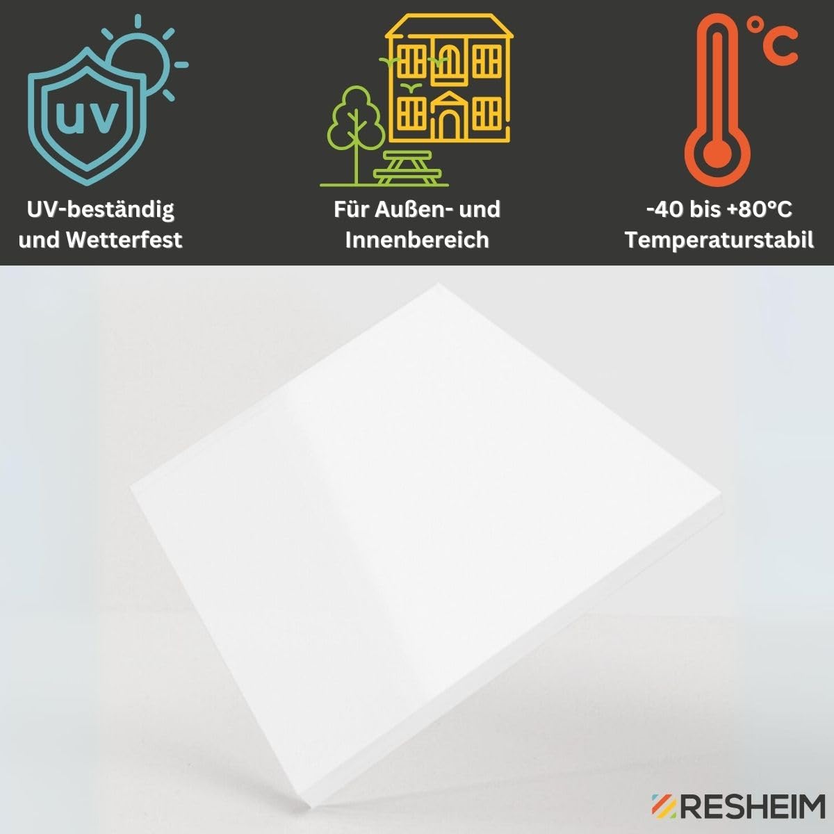 Acryglas Platte Weiß Zuschnitt nach Maß - Materialstärke und Größe wählbar PMMA, hochwertige GS Qualität (1100 x 1000 mm, Materialstärke: 5 mm)