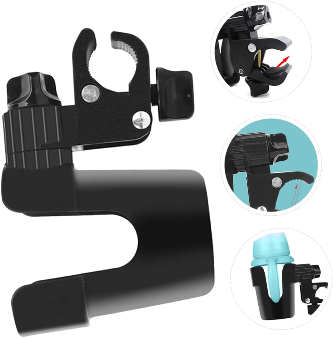 Kisangel Stroller Cup Holder Lightweight Stroller Drink Holder for Milk Bottles Water Cups Durable Material Easy to Install Pushchair Accessory for Go Convenience