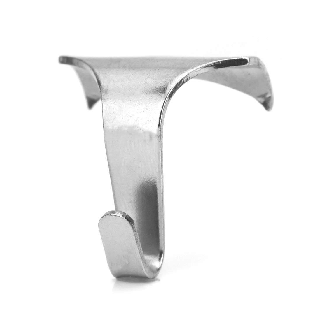 Multipack Shades Molding Hooks for Picture Rails Holds 45lb Each (10, Chrome / Silver)