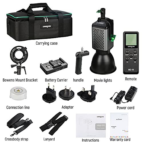 Weeylite 60W zweifarbiges LED Videoleuchte-Kit, Dauerlicht dimmbare 2800K-8500K (weiß+warm), Hohe Helligkeit Bowens… – Bild 8