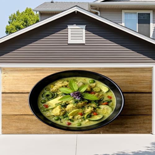 6x13ft Garage Door Cover internationally renowned Thai green coconut curry