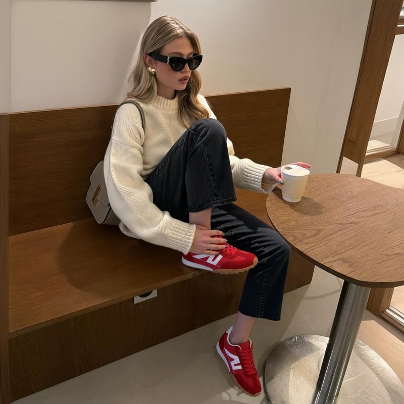 Image of Sneakers for Women Retro Fashion Trendy Sneakers with Foam Insole Casual Shoes for Walking Tennis Classic Non-Slip Comfort Shoes