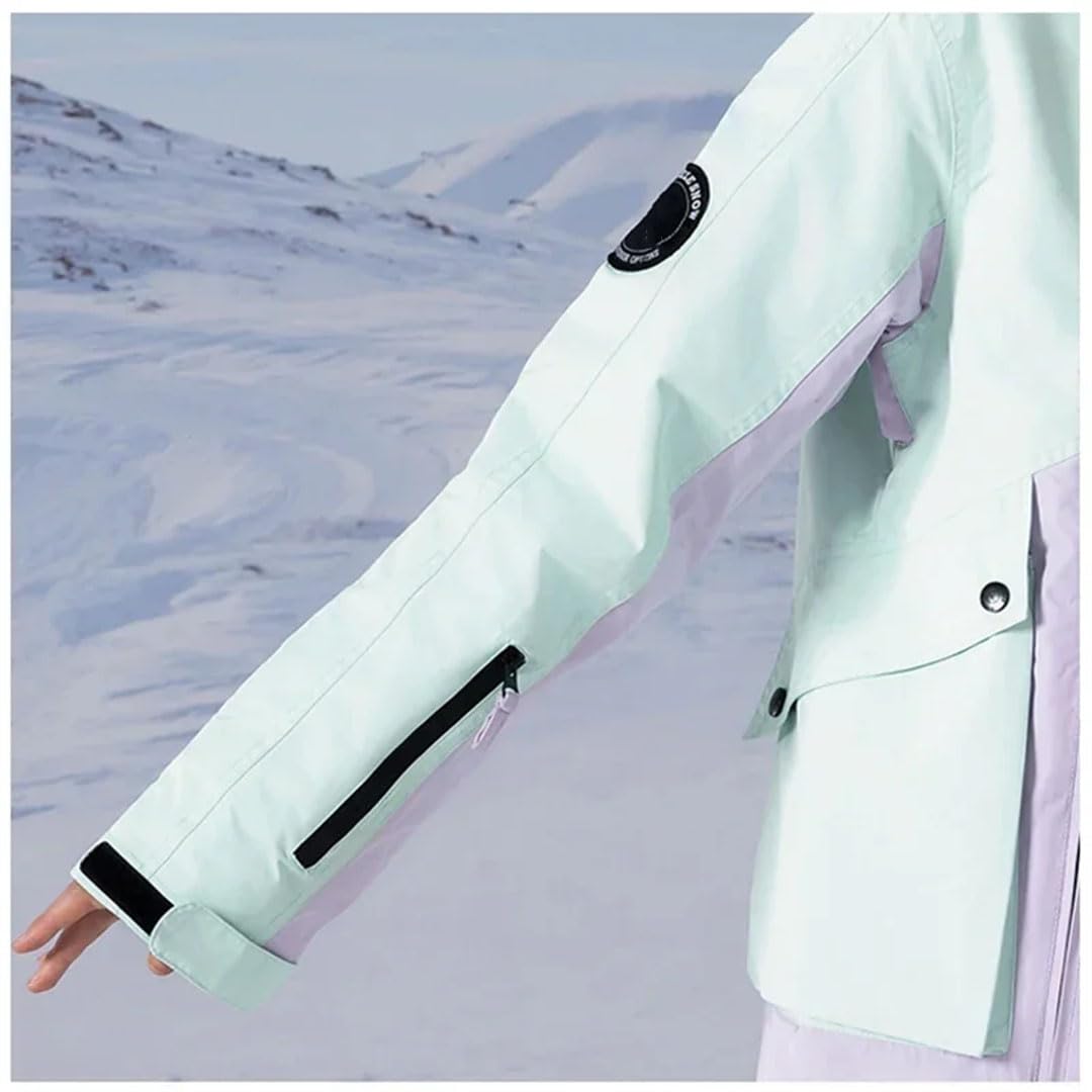 Giacca da donna con cappuccio pantaloni caldi vestiti da neve caldi set sci sport all'aperto montagna snowboard costume vestiti come da immagine 5 XL, come da immagine., XL