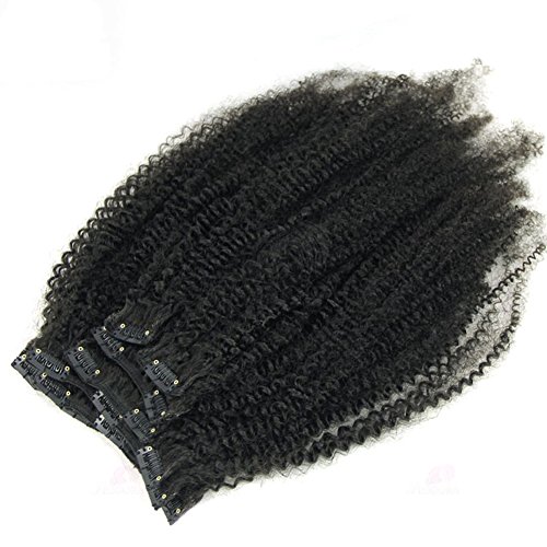 20inch Brazilian Kinky Curly Clip In Hair Extensions Virgin Human Hair Natural Color Clip In Human Hair Extensions 7PCS 120Gram