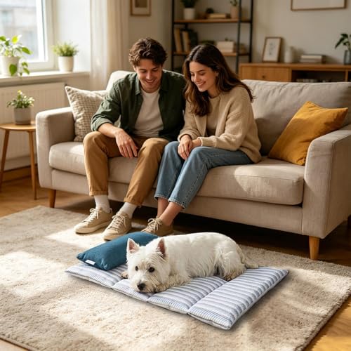 Generico Kühlendes Hundebett, großes atmungsaktives Sofakissen mit Kissen, kühlende Matte für den Außenbereich, Auto, Garten, Haus, Sommer, warm, Welpen, Hunde, ältere Katzen, Ruhe-2