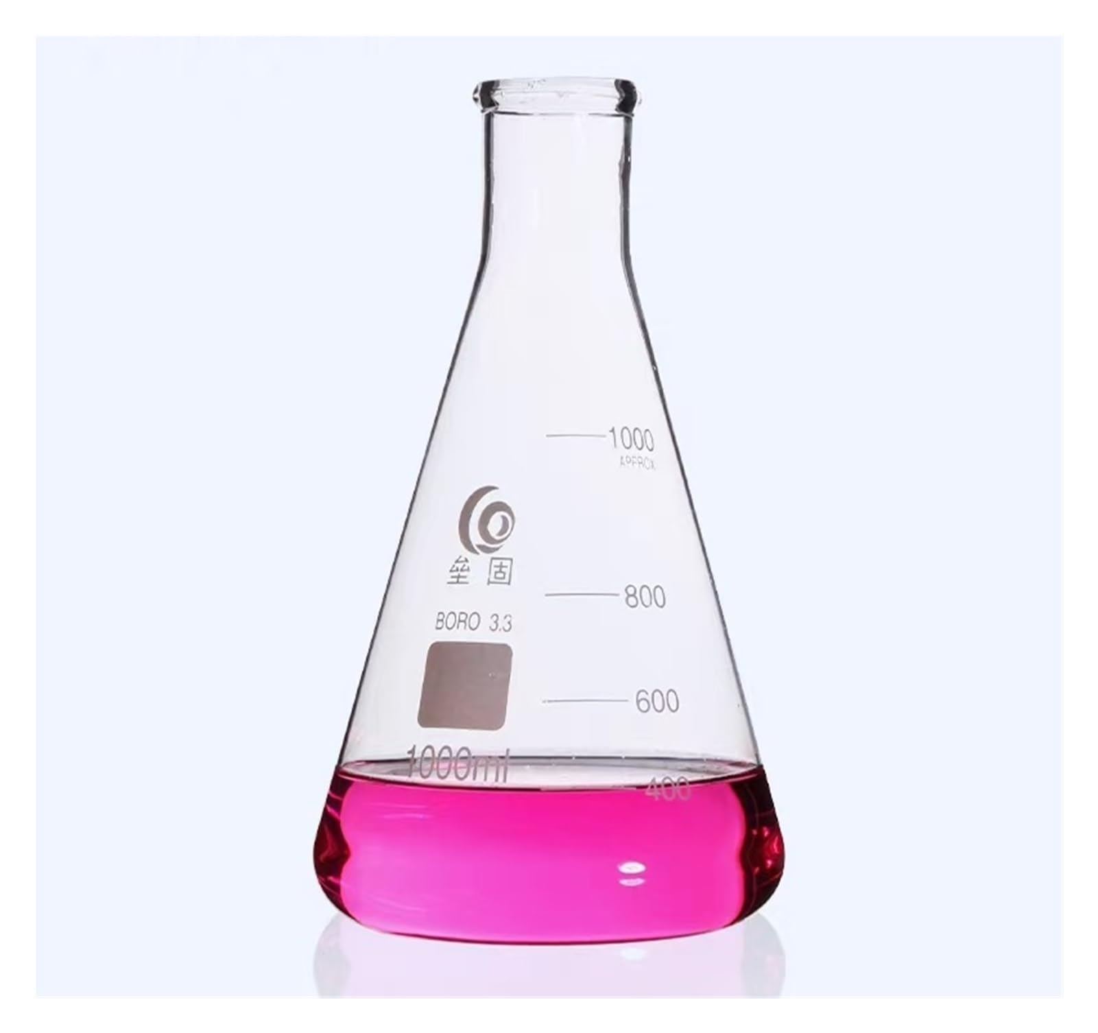 matraz de fondo redondo， Matraz Erlenmeyer de vidrio de borosilicato de cuello ancho, cónico, triangular, for laboratorio, 50 ml-1000 ml, paquete de 23 unidades(250ml 2pcs)