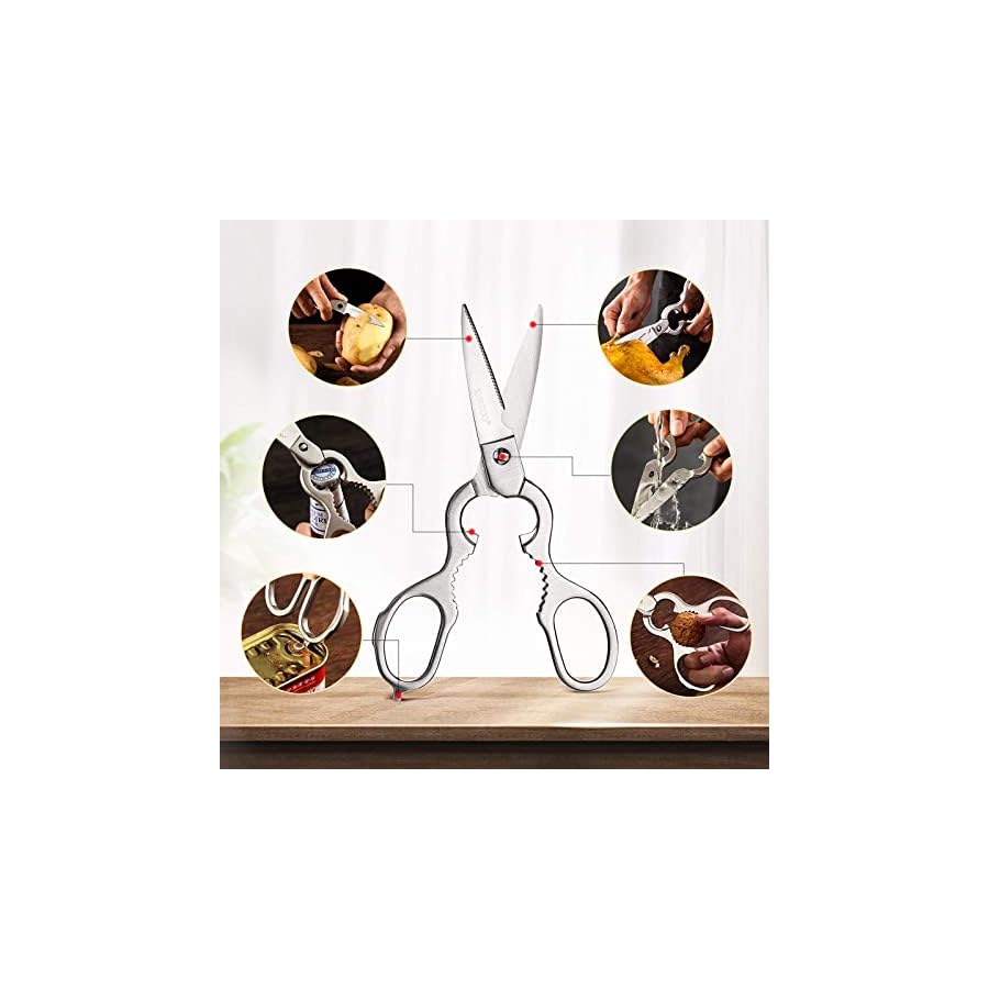 XINZUO 7-Piece Knife Block Set, Super Damascus Steel Kitchen Knife Set with Block,Professional Knife Set for Chefs&Home Cooking,Pakkawood Handle,Chef Gift Box-He Series