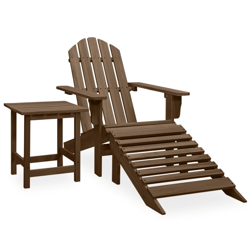 Chaise de jardin Adirondack résistante aux intempéries avec table basse extérieure en bois