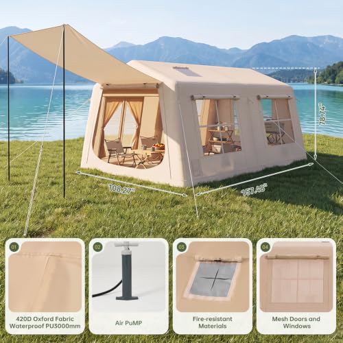 Aoxun Carpa Inflable para 8-10 Personas con Luz LED miniatura 6
