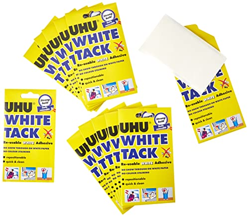 UHU White Tack mastic adhésif lot de 12 fournitures pour affichage propre